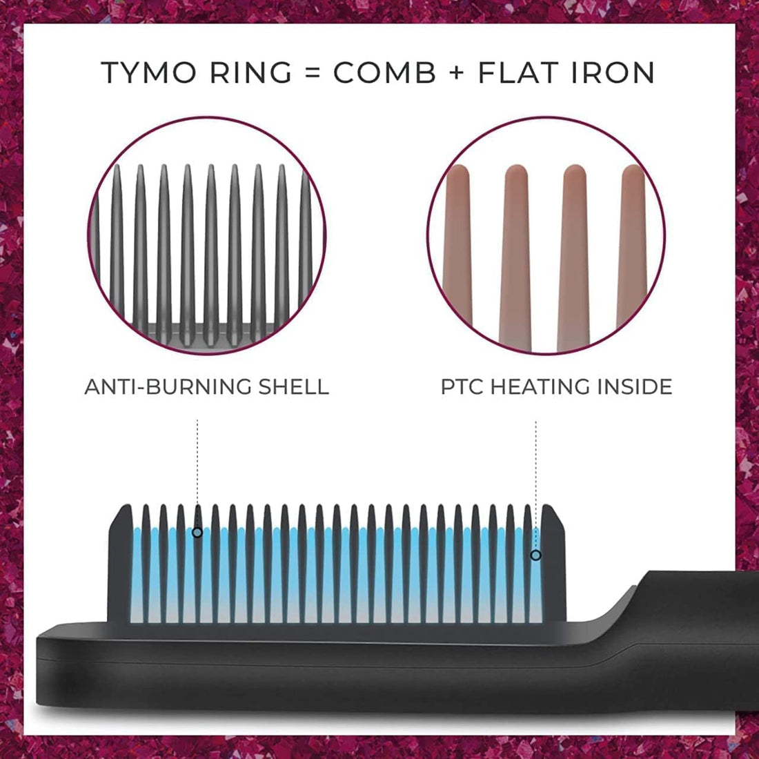 Hair Straightener Brush Comb