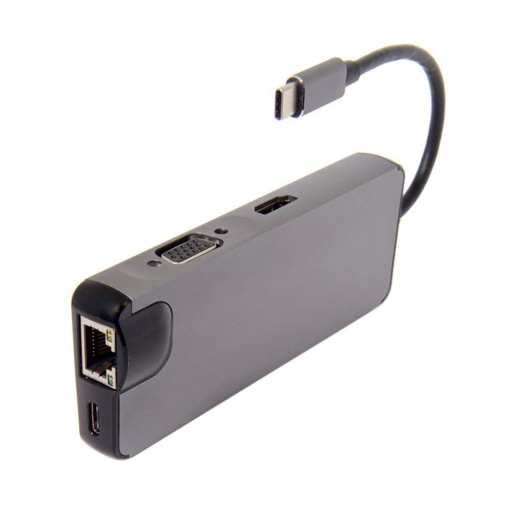 8 in 1 Type C USB hub, Gigabit Ethernet Port RJ45