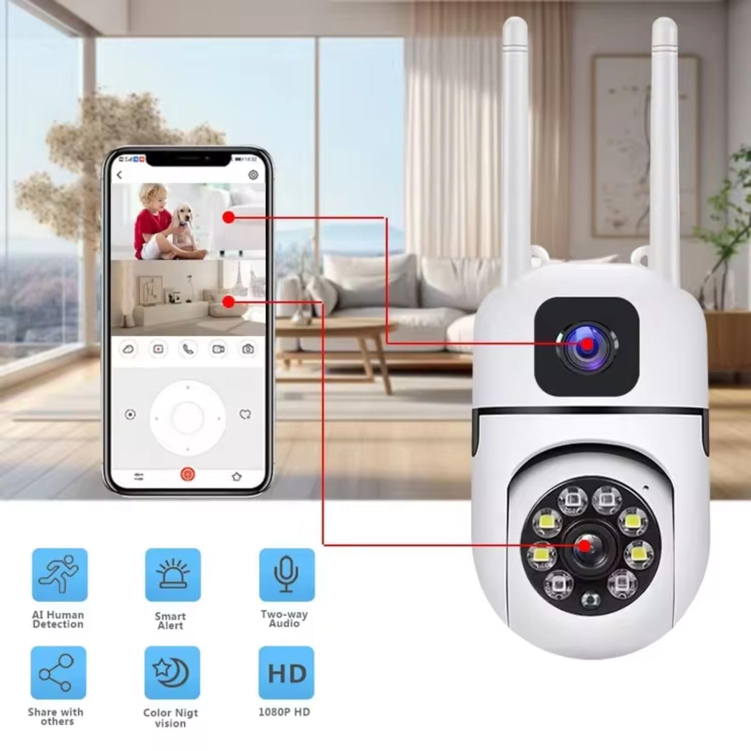 Smart Dual lense Wifi 360 camera