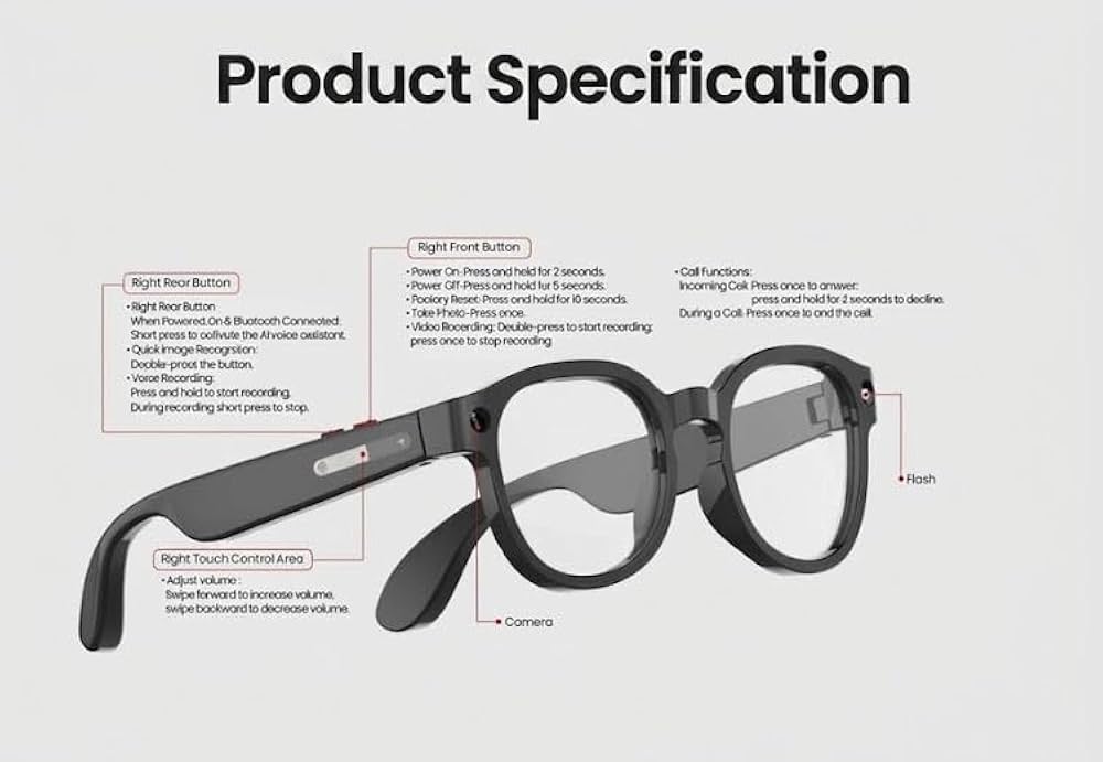 Smart Video Record Al Glasses AIMB-S1 M02