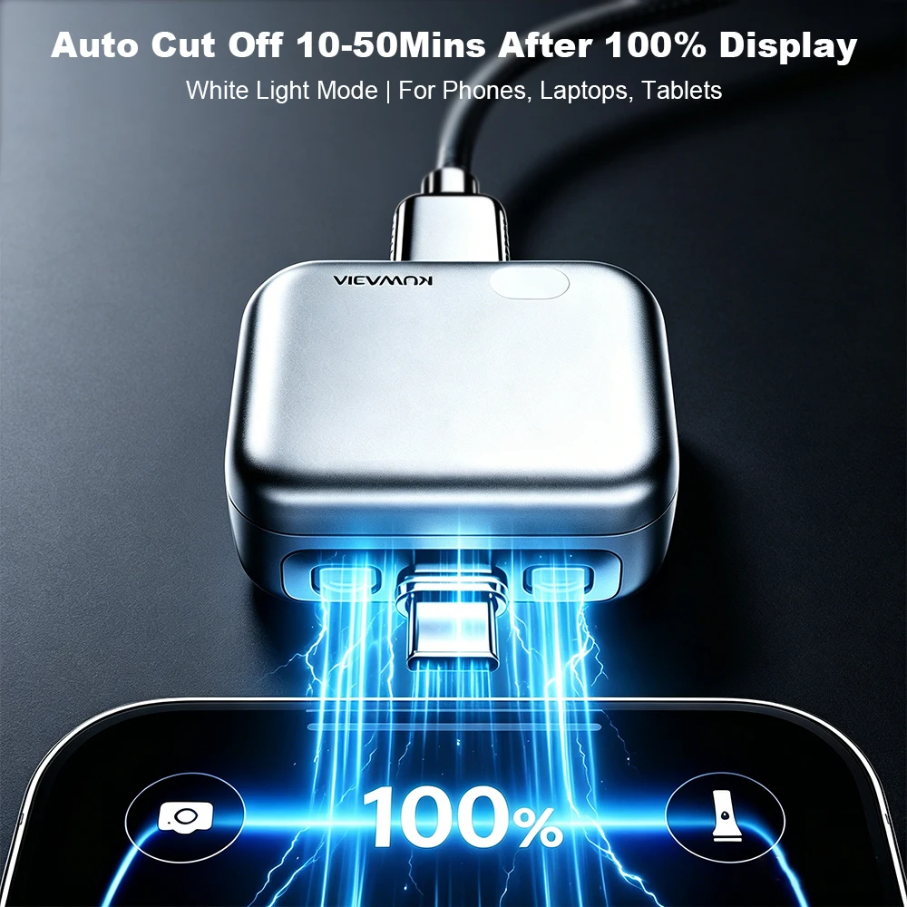 Smart Auto Stop Charging Adapter, Auto Disconnect Charging Cable Protector, Full Charge Eject Device